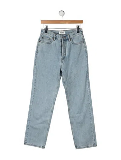 Pre-owned Still Here High-rise Straight Leg Jeans In Blue