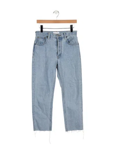 Pre-owned Still Here High-rise Straight Leg Jeans In Blue