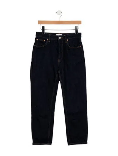Pre-owned Still Here High-rise Straight Leg Jeans In Blue