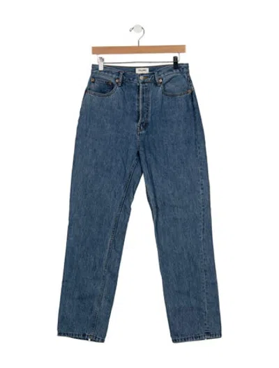 Pre-owned Still Here High-rise Straight Leg Jeans In Blue
