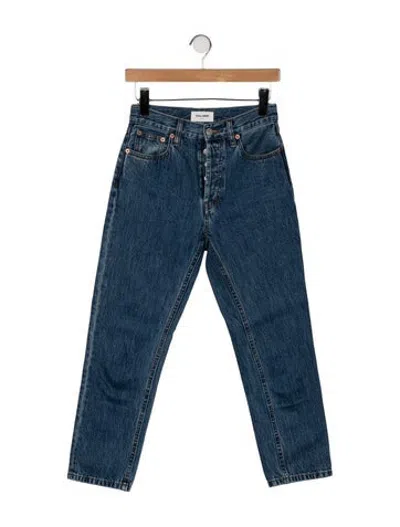 Pre-owned Still Here High-rise Straight Leg Jeans In Blue