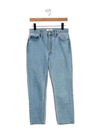 Pre-owned Still Here High-rise Straight Leg Jeans In Blue