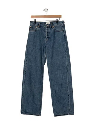 Pre-owned Still Here High-rise Straight Leg Jeans In Blue