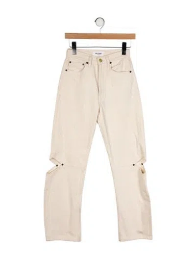 Pre-owned Still Here High-rise Straight Leg Jeans In Neutral