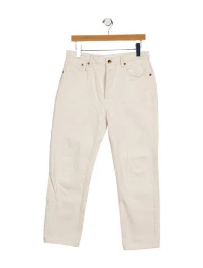 Pre-owned Still Here High-rise Straight Leg Jeans In Neutral
