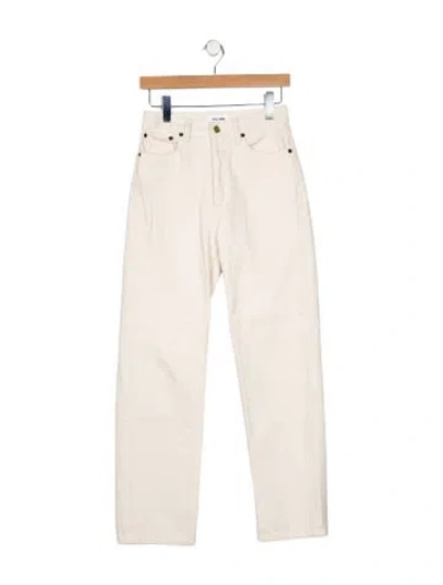 Pre-owned Still Here High-rise Straight Leg Jeans In Neutral