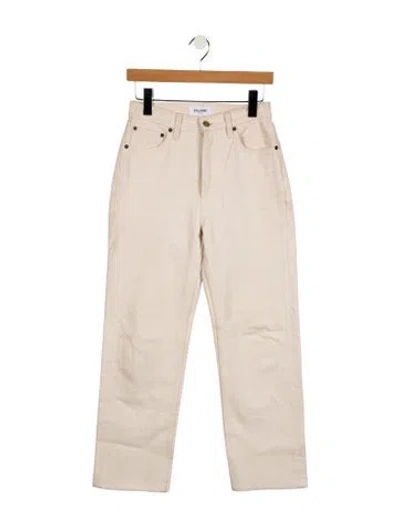 Pre-owned Still Here High-rise Straight Leg Jeans In Neutral