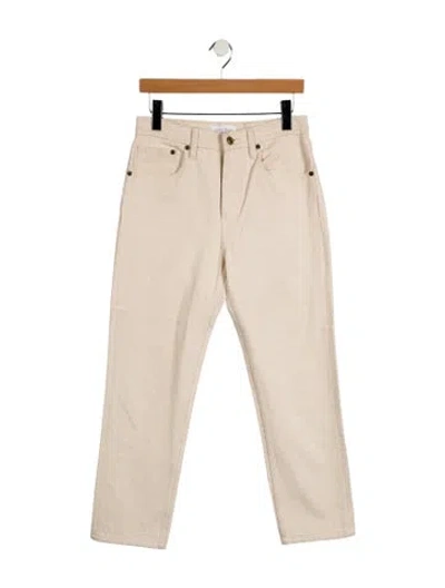 Pre-owned Still Here High-rise Straight Leg Jeans In Neutral