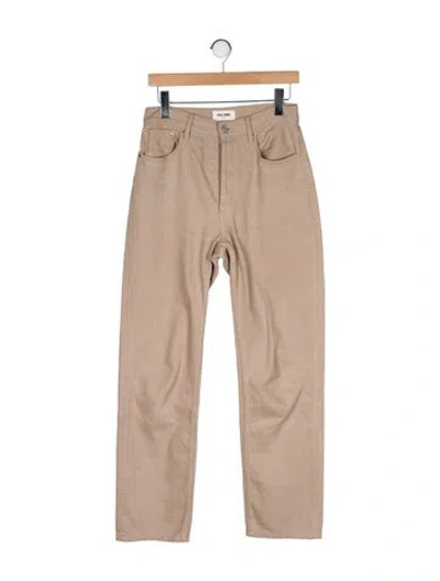 Pre-owned Still Here High-rise Straight Leg Jeans In Neutral