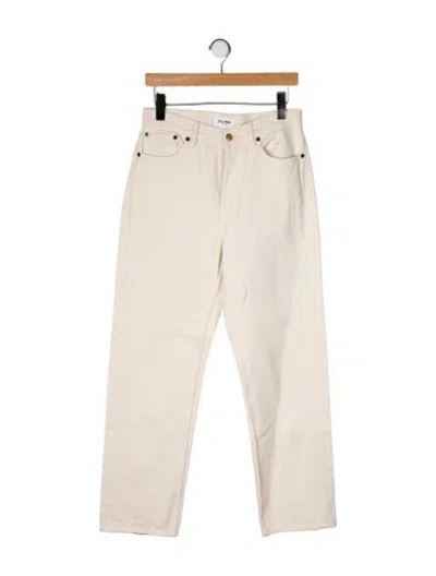 Pre-owned Still Here High-rise Straight Leg Jeans In Neutral