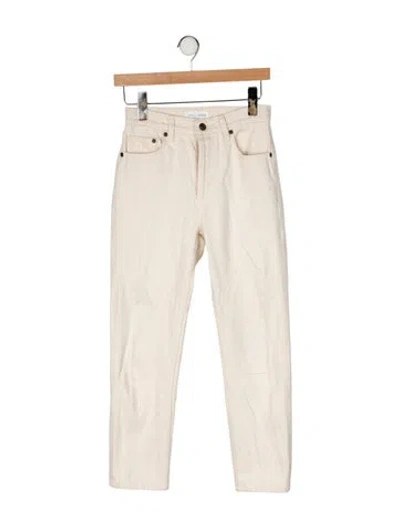 Pre-owned Still Here High-rise Straight Leg Jeans In Neutral