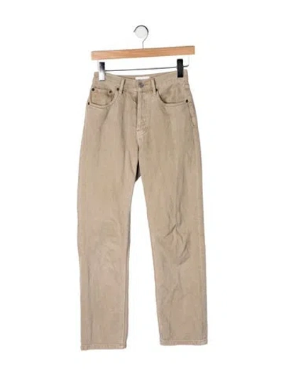 Pre-owned Still Here High-rise Straight Leg Jeans In Neutral