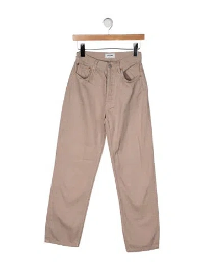Pre-owned Still Here High-rise Straight Leg Jeans In Neutrals