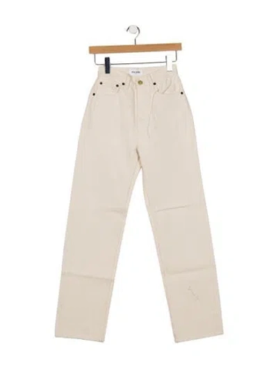 Pre-owned Still Here High-rise Straight Leg Jeans In Neutrals