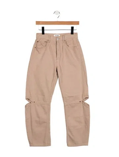 Pre-owned Still Here High-rise Straight Leg Jeans In Neutrals