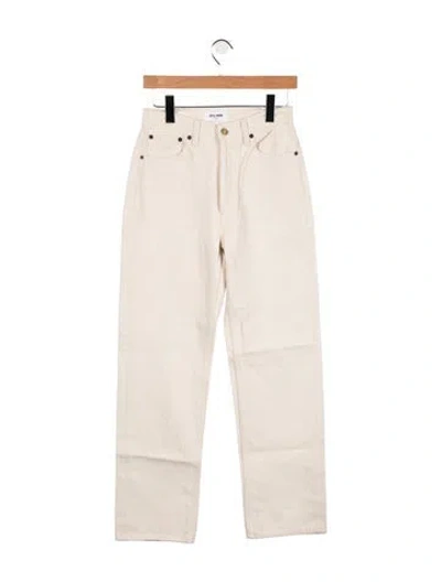 Pre-owned Still Here High-rise Straight Leg Jeans In Neutrals