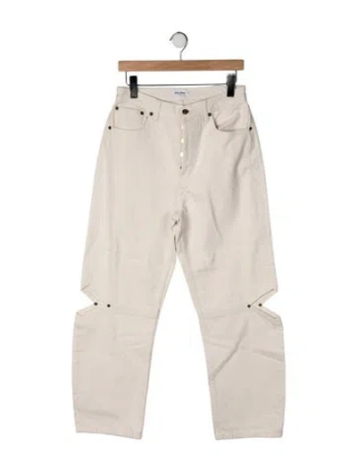 Pre-owned Still Here High-rise Straight Leg Jeans In Neutrals
