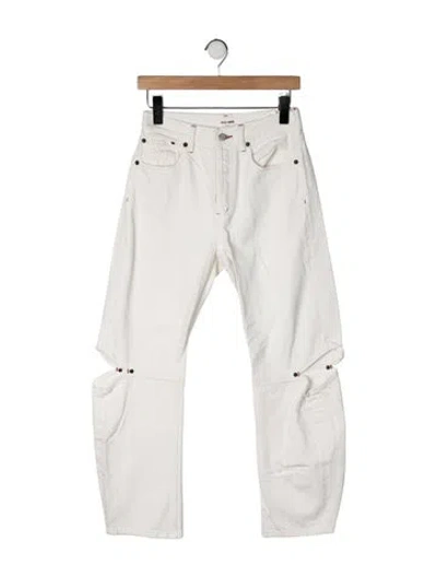 Pre-owned Still Here High-rise Straight Leg Jeans In Neutrals