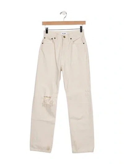 Pre-owned Still Here High-rise Straight Leg Jeans In Neutrals