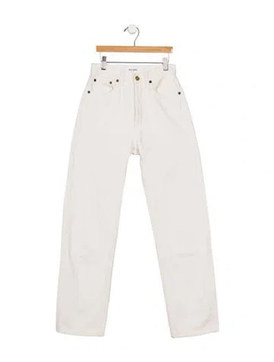 Pre-owned Still Here High-rise Straight Leg Jeans In Neutrals
