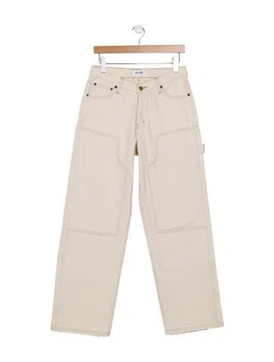 Pre-owned Still Here High-rise Straight Leg Jeans In Neutrals
