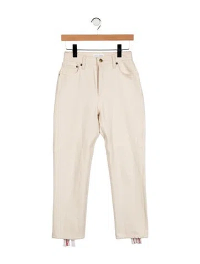 Pre-owned Still Here High-rise Straight Leg Jeans In Neutrals