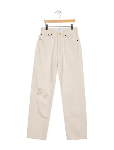 Pre-owned Still Here High-rise Straight Leg Jeans In Neutrals