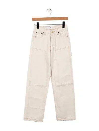 Pre-owned Still Here High-rise Straight Leg Jeans In Neutrals
