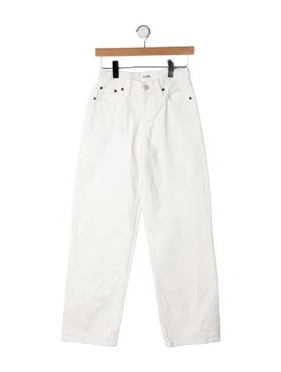 Pre-owned Still Here High-rise Straight Leg Jeans In Neutrals