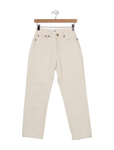 Pre-owned Still Here High-rise Straight Leg Jeans In Neutrals