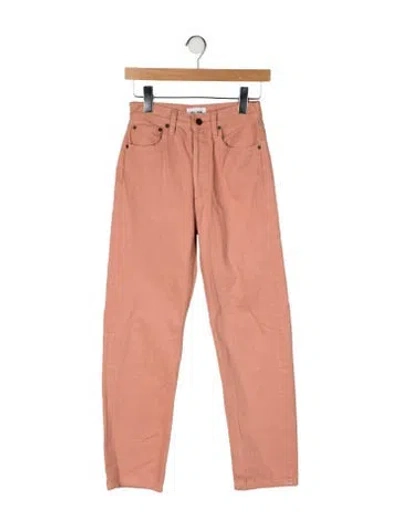 Pre-owned Still Here High-rise Straight Leg Jeans In Pink