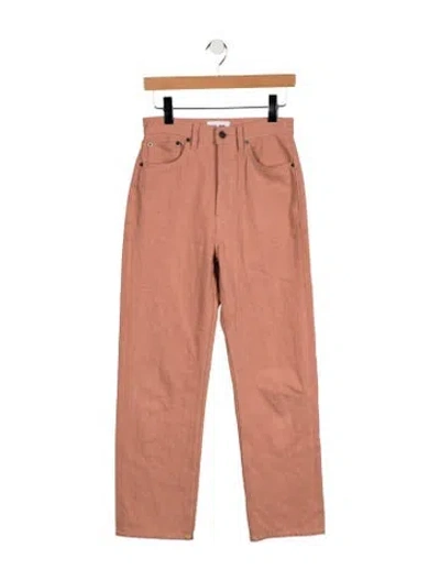 Pre-owned Still Here High-rise Straight Leg Jeans In Pink