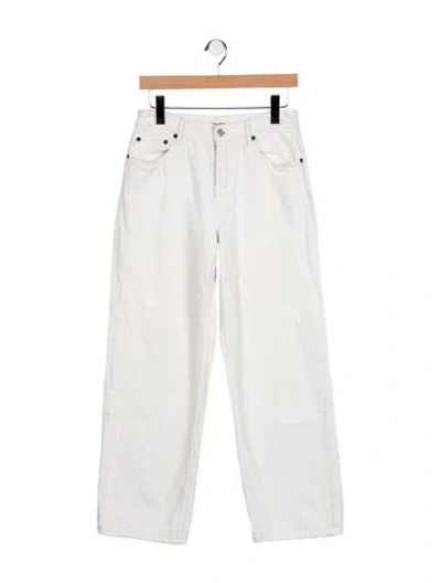 Pre-owned Still Here High-rise Straight Leg Jeans In White