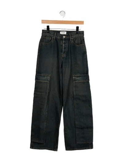 Pre-owned Still Here High-rise Wide Leg Jeans In Black