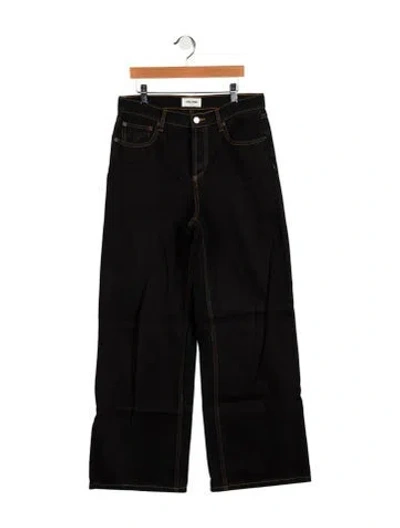 Pre-owned Still Here High-rise Wide Leg Jeans In Black