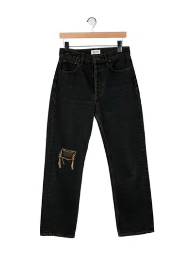 Pre-owned Still Here High-rise Wide Leg Jeans In Black