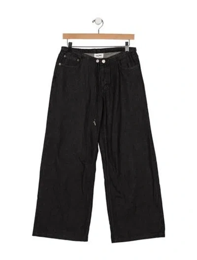 Pre-owned Still Here High-rise Wide Leg Jeans In Black