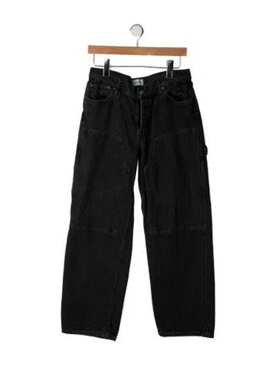 Pre-owned Still Here High-rise Wide Leg Jeans In Black