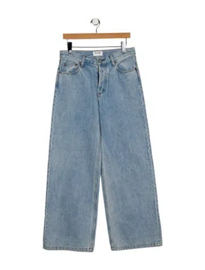 Pre-owned Still Here High-rise Wide Leg Jeans In Blue