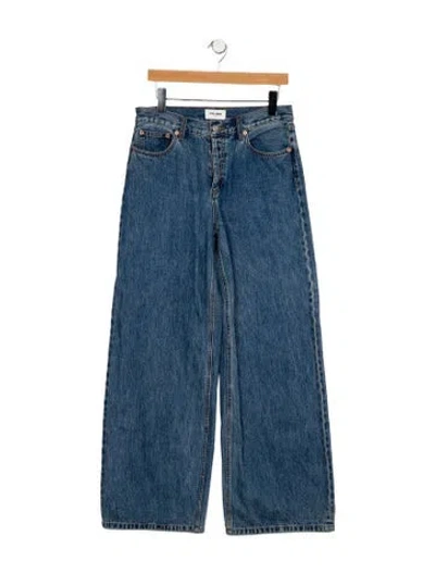Pre-owned Still Here High-rise Wide Leg Jeans In Blue