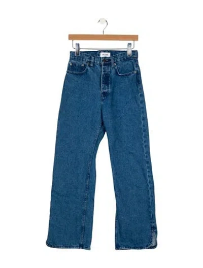 Pre-owned Still Here High-rise Wide Leg Jeans In Blue