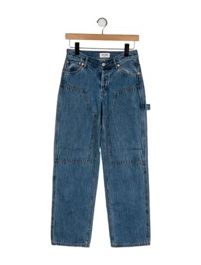 Pre-owned Still Here High-rise Wide Leg Jeans In Blue