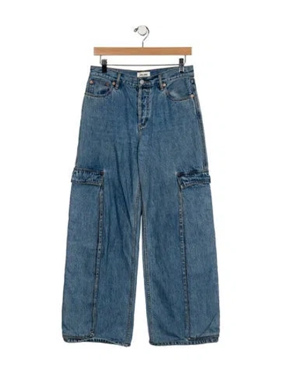 Pre-owned Still Here High-rise Wide Leg Jeans In Blue