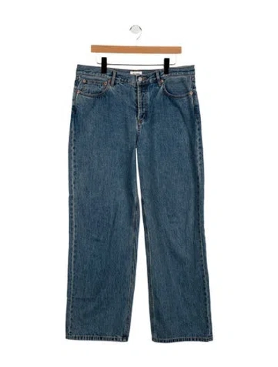 Pre-owned Still Here High-rise Wide Leg Jeans In Blue