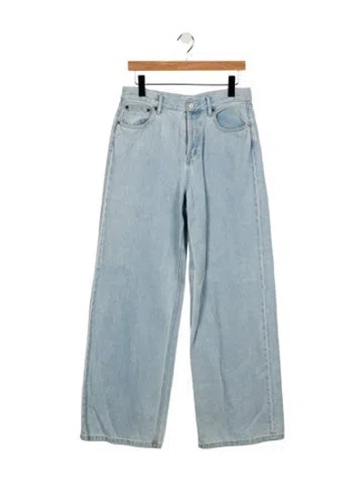 Pre-owned Still Here High-rise Wide Leg Jeans In Blue
