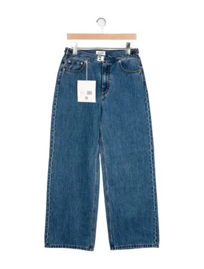 Pre-owned Still Here High-rise Wide Leg Jeans In Blue