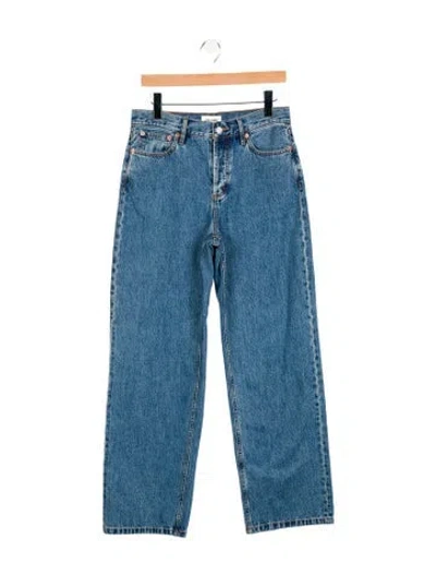 Pre-owned Still Here High-rise Wide Leg Jeans In Blue