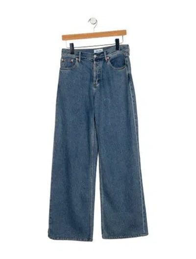 Pre-owned Still Here High-rise Wide Leg Jeans In Blue