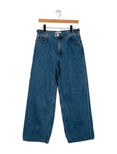 Pre-owned Still Here High-rise Wide Leg Jeans In Blue