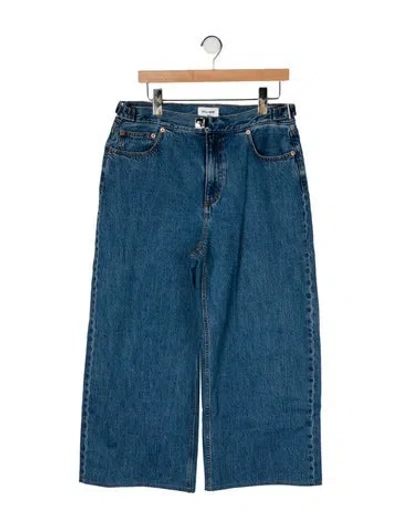 Pre-owned Still Here High-rise Wide Leg Jeans In Blue